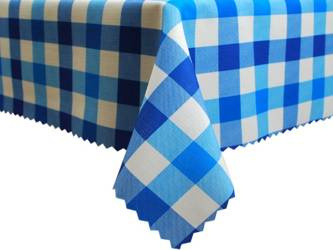 Tablecloths with stain-resistant coating 3 Blue Check