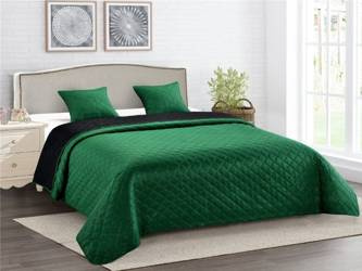 Bedspread VIGO II 220x240+2/40x40,  013/ BOTTLE GREEN-BLACK