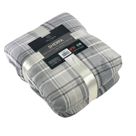 Blanket SHERPA PRINT 150x200 GREY