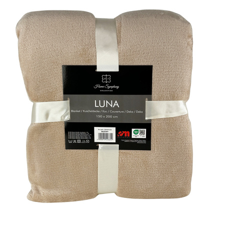 Blanket LUNA 150x200 BEIGE, microfiber flannel 240 gsm