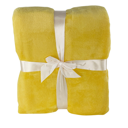 Blanket LUNA 150x200 YELLOW, microfiber flannel 240 gsm