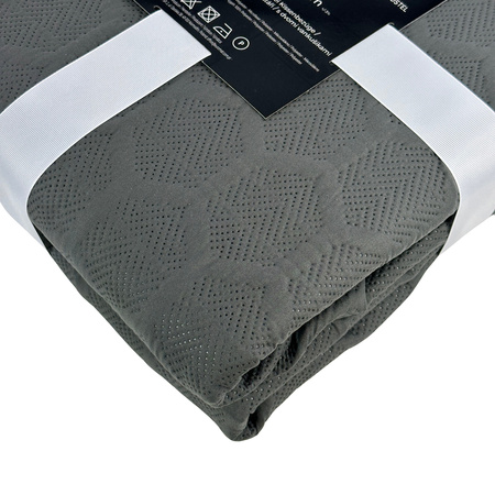 Bedspread PARLA 3D 220x240+2/40x40, SY-7653 DARK GREY