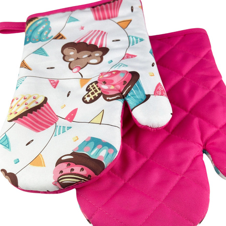 Kitchen gloves with a magnet SWEETS kpl 2 szt., F9264