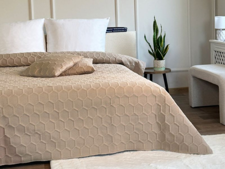Bedspread PARLA 3D 220x240+2/40x40, SY-7653 BEIGE