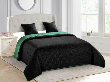 Bedspread VIGO II 180x220+2/40x40, 006/ BOTTLE GREEN-BLACK