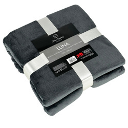 Blanket LUNA 150x200  GRAPHITE, microfiber flannel 240 gsm